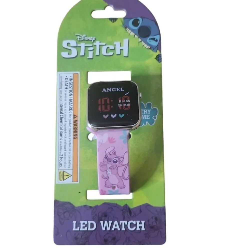 Disney Stitch Angel kids pink led watch